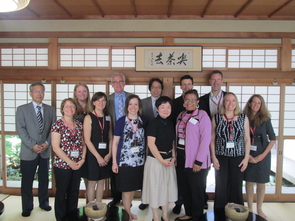 Dale LaFleur (second from left) poses with leaders of Ritsumeikan University and representatives from U.S. universities in Kyoto, Japan. Dale LaFleur (second from left) poses with leaders of Ritsumeikan University and representatives from U.S. universities in Kyoto, Japan.